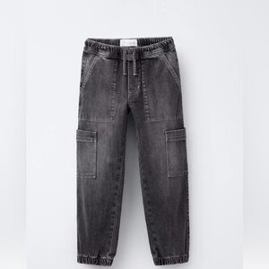 Zara Gray Jogger Jeans with Elastic Cuffs